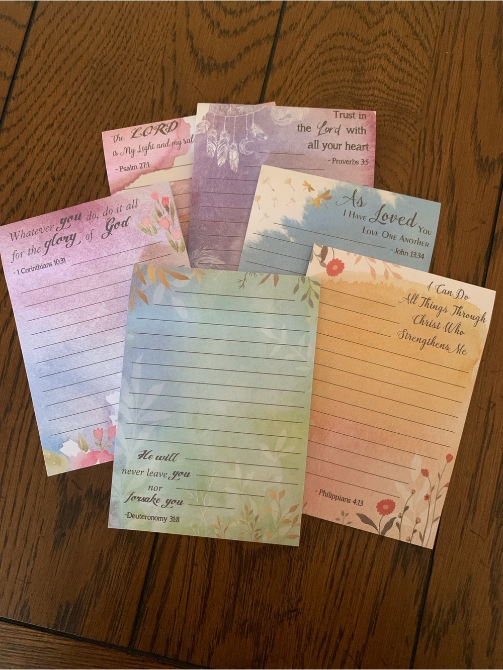 2 Piece Scripture Notepad Set 4x5” 30 sheets each
